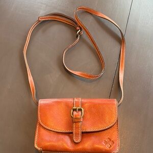 Patricia Nash Brown Leather Crossbody Bag with Vintage Flap